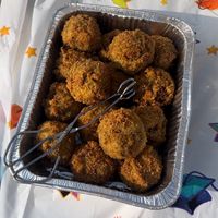 Either potato roquettes, lentil balls or arancini   at Verdi in Montreal