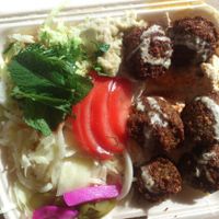 Falafel hoummus plate at Aroma Vegetarian & More in Frankfurt