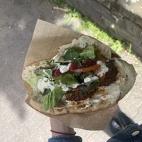 Falafel Hummus Pita Sandwich (vegan)  at Aroma Vegetarian & More in Frankfurt