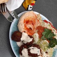 The vegetarian plate at Aroma Vegetarian & More in Frankfurt