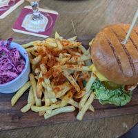Vegan burger at The House Of Trembling Madness in York