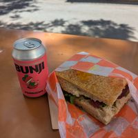 Kombucha y sandwich at La Manteca Negra in Buenos Aires