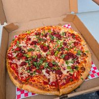 Vegan chicken tikka pizza at Apna Pizza in Rockville