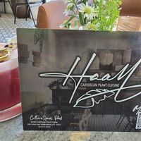 Menu QR code with sorrel mocktail at HAAM - Caribbean Plant Cuisine in Brooklyn