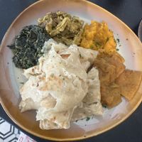 Vegan roti plate   at HAAM - Caribbean Plant Cuisine in Brooklyn