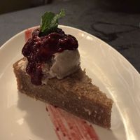 Soursop ice cream on top of some other delicious kind of cake  at HAAM - Caribbean Plant Cuisine in Brooklyn