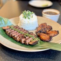 Steak and rice   at HAAM - Caribbean Plant Cuisine in Brooklyn