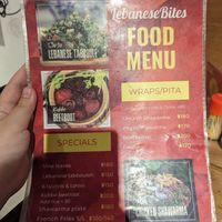 Menu at Lebanese Bites - Had Rin in Koh Phangan