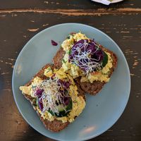 Scrambled tofu sandwich at Bataat in Amsterdam