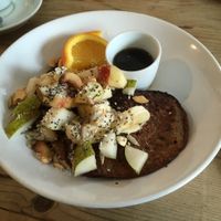 Vegan buckwheat pancakes  at Bataat in Amsterdam