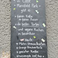 "Menu" of the day. at Mansfield Park in Berlin