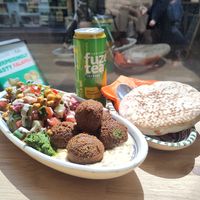 Falafel saldad with extra pita. at FLFL - Centraal in Utrecht