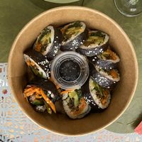 vegan Korean Gimbap  at Green Roses Cafe in Mouans-sartoux