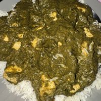 Palak tofu with take out   at Peoples Indian Restaurant in Pittsburgh