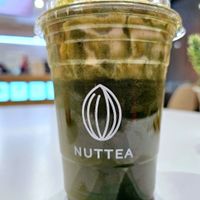 Matcha Tea with nut cream at Nuttea in Toronto