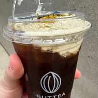 Iced coffee with nut cream  at Nuttea in Toronto
