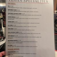 Separate vegan menu with knowledgeable staff! at Spice & Tonic - Indian Cuisine & Bar in Minneapolis