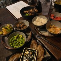 Banchan and vegan dumplings  at The Dragon Room in Columbia