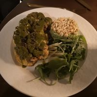 Cauliflower steak with chimichurri at Casa Vegetariana in Porto