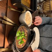 Grilled aubergine main and black bean main  at Casa Vegetariana in Porto