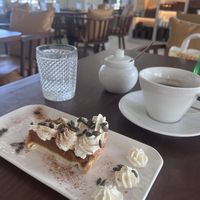 Pumpkin pie & an abatanado  at Casa Vegetariana in Porto