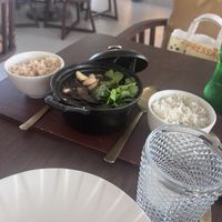 Black beans and mushrooms with banana farofa  at Casa Vegetariana in Porto