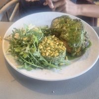 Cauliflower steak with wild rice at Casa Vegetariana in Porto