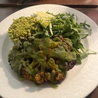 Cauliflower with chimichurri  at Casa Vegetariana in Porto