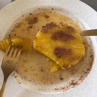 Grilled pineapple dessert  at Casa Vegetariana in Porto