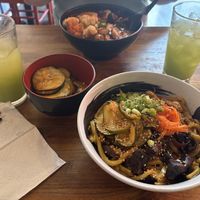 Curry udon and rayu cucumbers with cucumber Fresca   at Nanban in Pittsburgh