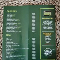 Menu at Bangla Pride Telford Ltd in Telford