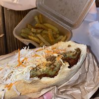 Vegan pita with falafel and fries   at Rafi Dream Kebab in Kobe