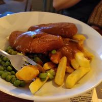 Katsu chickisn't with chips and peas (April 2024) at White Horse  in Aberystwyth