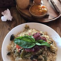 Salad of the day at Condor Cafe in Sucre