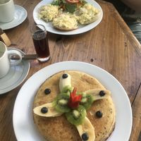 Vegan pancakes! at Condor Cafe in Sucre