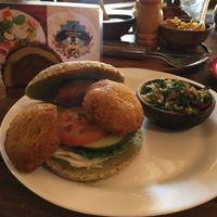 Falafel sandwich  at Condor Cafe in Sucre