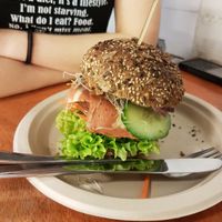 Bacon burger at De Vegetarische Snackbar in The Hague