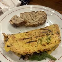 Vegan omelette with spinach and mushrooms  at Teva Deli in Rio De Janeiro