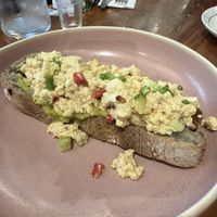 Scrambled tofu toast  at Teva Deli in Rio De Janeiro