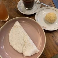 Vegan tapioca and pa de queso  at Teva Deli in Rio De Janeiro