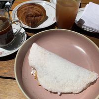 Vegan tapioca and croissant   at Teva Deli in Rio De Janeiro