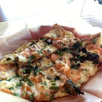 Roma Tomatoes, Dino Kale, Vegan Cheese, Fresh Herbs,
Garlic Olive Oil. YUM!!! Devoured It ALL 😛🍕🍕 $8  at Sliver Pizzeria in Fremont