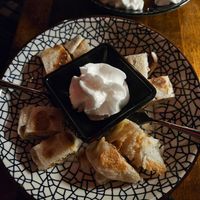 Sweet paratha dessert (thats coconut whipped cream) at Old Asia Teahouse & Restaurant in Beaverton