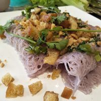 Purple vermicelli rolls at Mani in Ho Chi Minh City