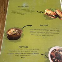 Some of the vegan options on menu   at Cà Phê Vietnam Street Food in Mexico City