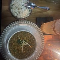Chana masala with basmati rice   at India Rosa in Montreal