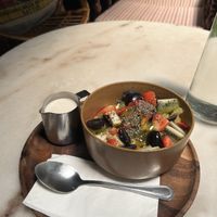 Fruit with soy milk  at The Daily Fix Cafe in Malacca