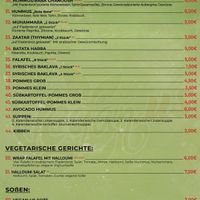Speisekarte at Vegan_Us in Worms