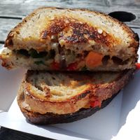 Green Thai curry toastie at Bakehouse in Bristol