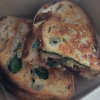 Olive and tomato toastie at Bakehouse in Bristol